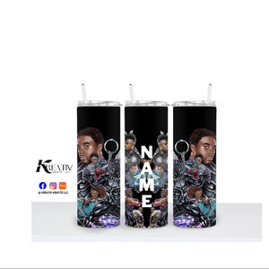20 oz Black Panther Tumbler, Marvel Studios, Marvel accessories, T’Challa, Shuri Black Panther, Cup for kids, Cartoon Character gift