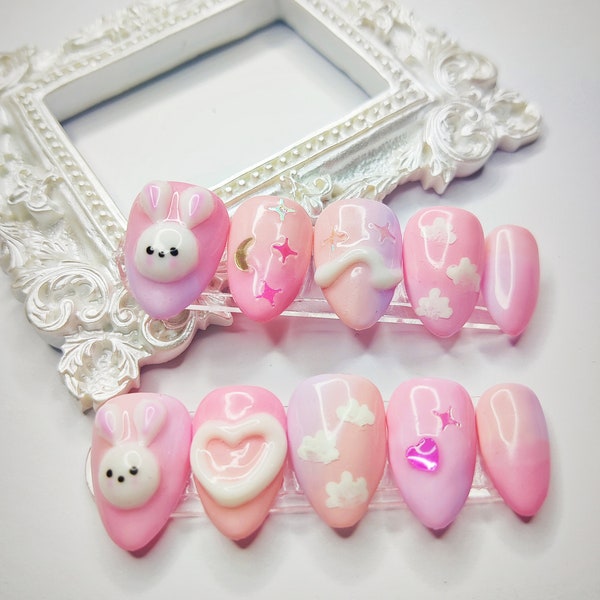 Cute Fake Nails - Etsy