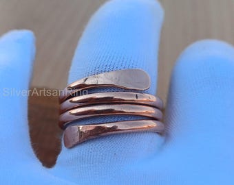 Handmade Solid Copper Ring: Adjustable Boho Spinner Ring