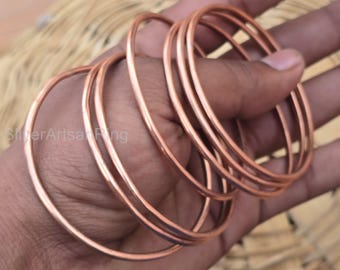 Handmade Solid Copper Bangle Set, Handmade Women Wedding Gift Bangles,