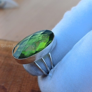 Peridot Gemstone Ring, Solid 925 Sterling Silver Ring, Statement Ring, Handmade Women Ring, Lovely Ring, Boho Ring, Popular Gift Ring, CM367