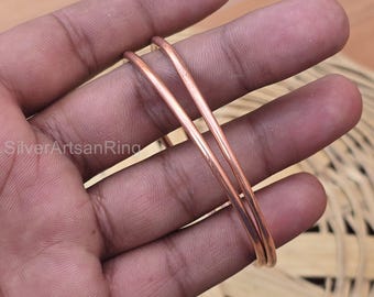 Handmade Solid Copper Bangle Set: Women's Wedding Jewelry
