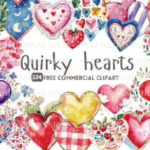 Clipart fofo em aquarela em formato de coração, Brincalhão, Formato divertido PNG comercial grátis, Adesivo de planejador de coração em estilo peculiar, Amor, Decoração de Dia dos Namorados
