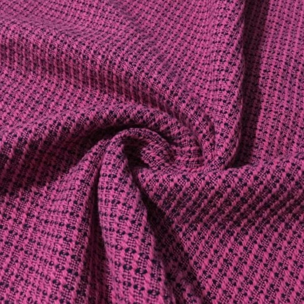 Fuchsia kleur Tweed wollen stof, gebreid, dik, jas, jurk, ensemble, rok, winterkleding stof, hoge kwaliteit, naaien, tweed stof op maat gesneden