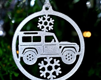 Land Rover Silver Christmas Tree Decoration Gift AWD 4WD ONE LIFE