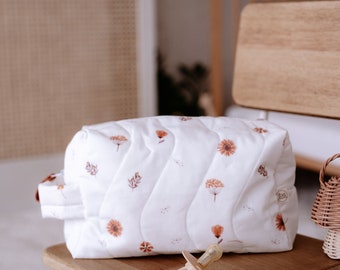 Boho Floral Mother Baby Care Bag, Poplin Cotton Baby Bag, Diaper Bag, Baby Hospital Bag, Travel Baby Bag for Thoughtful Mothers