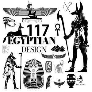 Egyptian Design - Egyptian svg, Egyptian Symbols, Egyptian Clipart, Egypt svg, Egypt Silhouette, Eye of Horus svg, Egypt PNG, Cleopatra,