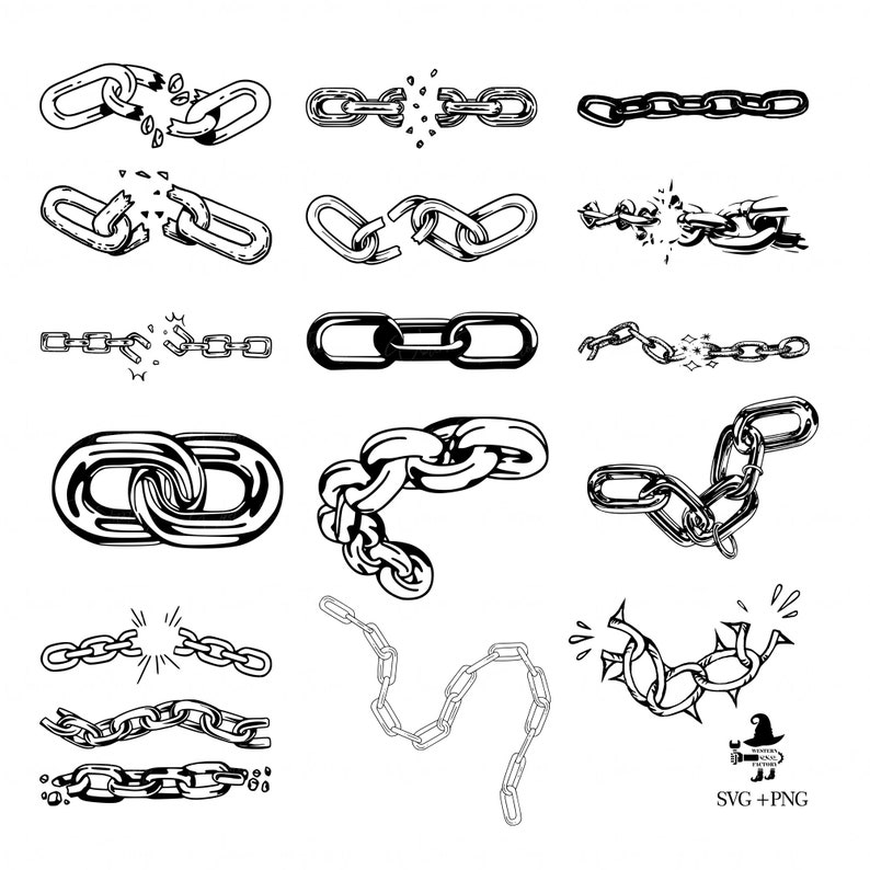 Chain Design, Chain Svg, Chain Silhouette, Chain Clipart, Chain Tattoo, Chains Svg, Chain Frame