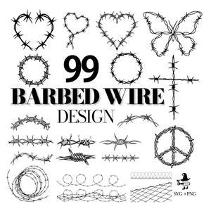 Barbed Wire Design - Barbed Wire Svg, Barbed Heart svg, Barbed Wire Butterfly, Cross Tattoo Barbed Wire, Round Circle Barbed Wire Frame,Wire