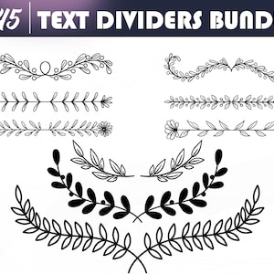 Text Dividers Bundle - Dividers svg, Text Dividers svg, Divider svg, Wedding Divider svg, Divider Silhouette, Divider Clipart, Ornament svg