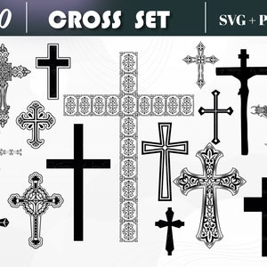 Cross SET - Cross svg, Crosses svg, Christian svg, Catholic svg, Christian Cross svg, Cross silhouette, Christian Cross Clipart, Crosses svg