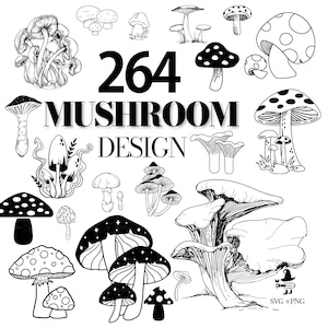 Mushroom Design - Mushroom svg, Mushroom Clipart, Mushroom Silhouette, Cute Mushroom, Fungus Svg, Champignons, Mushroom png,Mushroom Outline