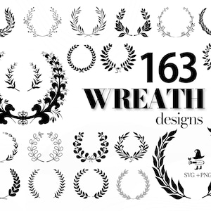 Wreath Designs - 163 Wreat SVG, Wreath svg, Floral Wreath svg, Wedding Wreath svg, Laurel Wreath svg, Wreath Monogram svg, Circle Frame, png