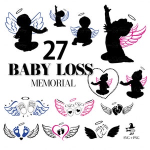 Baby verlies SVG - baby verlies SVG Memorial Svg, zwangerschap en baby verlies SVG, voetafdrukken van de baby, engelenvleugels, baby verlies Svg, miskramen Svg