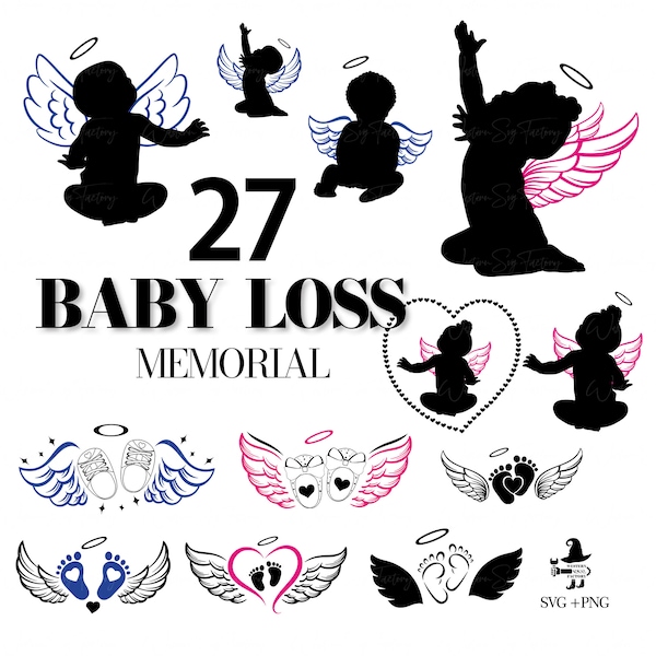 Baby Loss SVG - Baby Loss SVG Memorial Svg, Pregnancy and Infant Loss SVG, Baby Footprints, Angel Wings, Infant Loss Svg, Miscarriages Svg