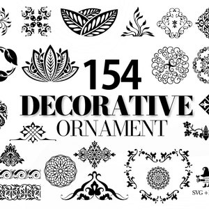 Decorative Ornament - Decorative Elements svg, Geometric Design, Retro Ornament, Ornamental Dividers, Flourish svg, Damask svg, Ornament svg