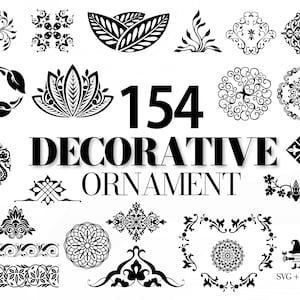 Decorative Ornament - Decorative Elements svg, Geometric Design, Retro Ornament, Ornamental Dividers, Flourish svg, Damask svg, Ornament svg