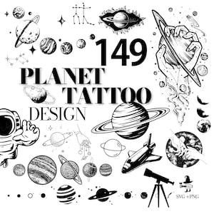 Planet Tattoo Design - Planet svg, Solar System, Saturn Planet, Planets svg, Planet Clipart, Saturn Tattoo, Space png,Planets svg,Arm tattoo