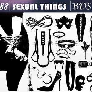 BDSM Sexual Things - Bdsm svg, Bondage svg, Sexual Svg, Adult Sex Toys Svg, Erotic Mask svg, Restraint cuffs, Bdsm slave collar,Shibari Rope