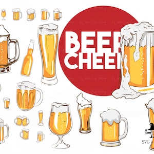 Beer Mugs Clipart - Beer svg, Beer mug svg, Beer mug png, Beer stein svg, Beers Cheers, Beer Mugs, Cheers and Beers svg, Drinking Dad Svg