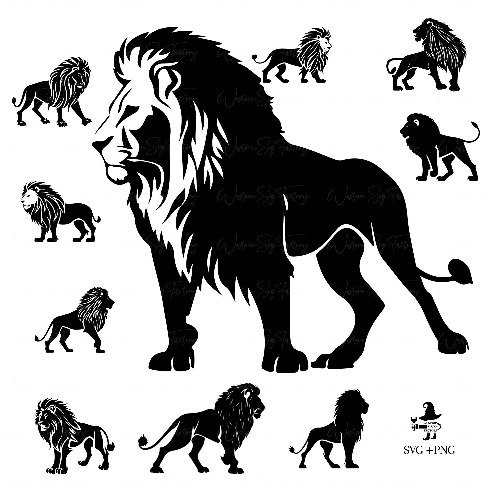 Lion Silhouette Lion Head Svg, Lion Clipart, Lion Face, Lion Png, Lions