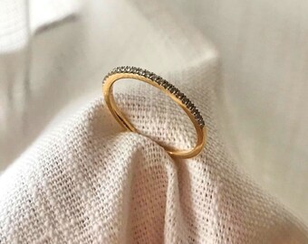 Stackable Diamond Ring for Women - Stackable Ring, Wedding Stacking Rings, Eternity Band, Gift for Her, Valentine's Gift