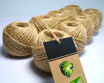 10 Pcs Natural Twine Jute String for Gift Wrapping, Home & Garden Decor.