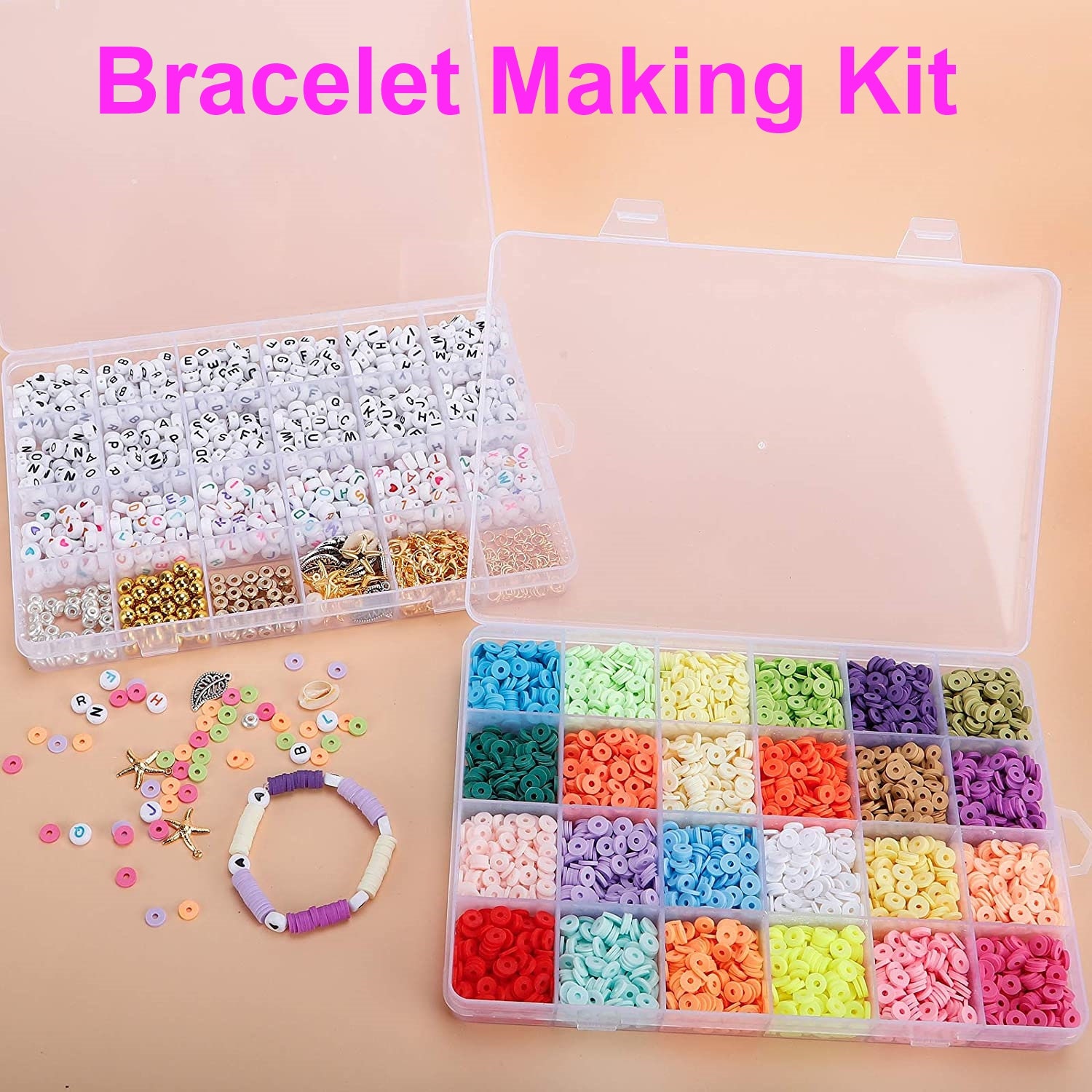 Kids Bracelet Making Kit - DIY Bracelet Craft Set with Cleaning