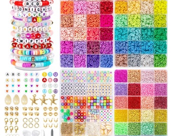 Bracelet Making Kit, 4 Box 13250 pcs Beads for Bracelet Making, Bracelet Kit for Girls. Christmas Gift for Kids