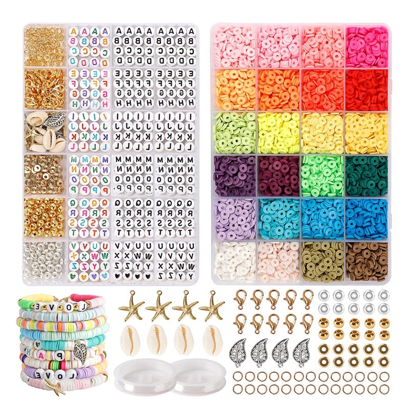 Bracelet Making Kit Bead Kit, Bead for Bracelet, 6000 Beads, Kids Crafts, DIY Craft for Kids ...