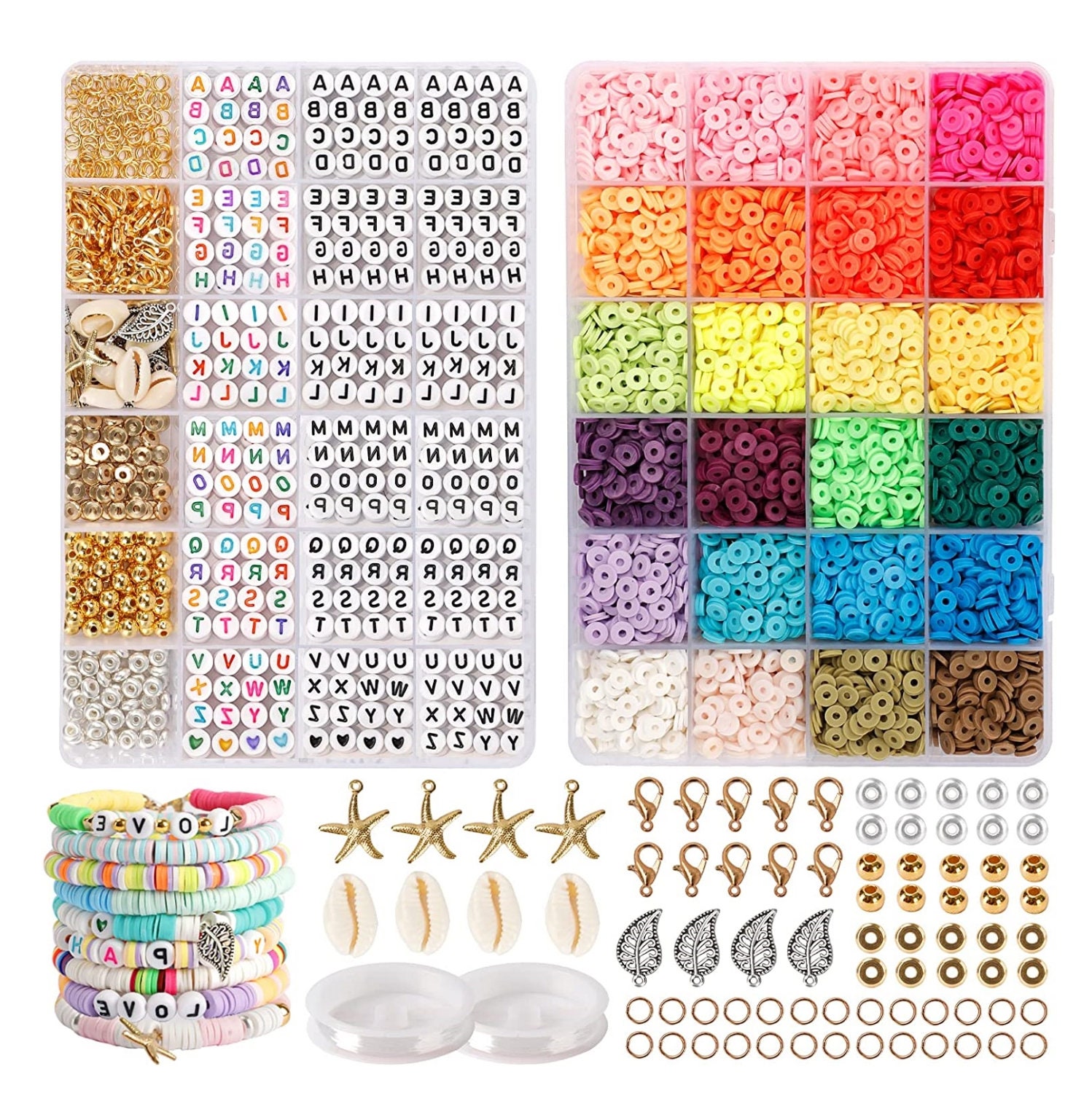 Bracelet Making Kit Bead Kit, Bead for Bracelet, 6000 Beads, Kids