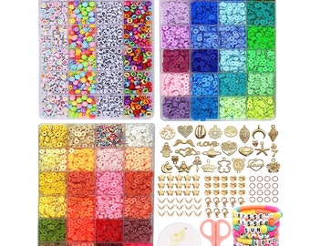 3 Box, 6000Pcs Beads for Bracelet Making, Jewelry Making Kit, Friendship Bracelet Kit, Bracelet Kit, Gift for Everyone