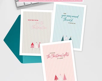 Tarjeta navideña con letra imprimible | Tamaño carta (A4) | Lindo saludo navideño