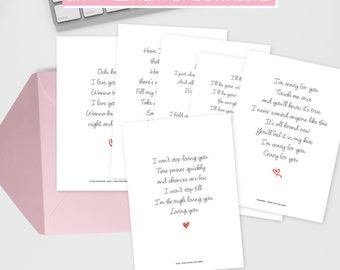 6 Tarjetas de letras de San Valentín imprimibles (A4–>A5 y carta de EE. UU.) - ¡6 Tarjetas de letras de San Valentín imprimibles (A4–>A5 y carta de EE. UU.)!