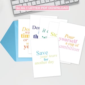 6 cartoline stampabili con testi incoraggianti (A4–>A5 e lettera USA) - 6 cartoline stampabili con testi incoraggianti (A4–>A5 e lettera USA)