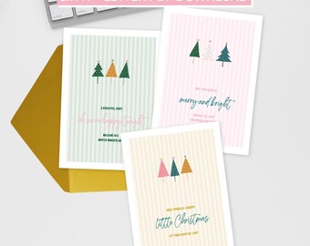 Tarjeta navideña imprimible con letra clásica | Tamaño carta (A4) | Dulce felicitación navideña