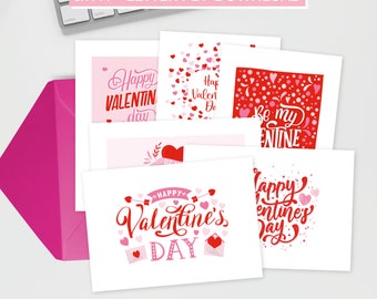 6 Tarjetas de San Valentín imprimibles (A4–>A5 y carta EE. UU.) - ¡6 Tarjetas de San Valentín imprimibles (A4–>A5 y carta EE. UU.)!