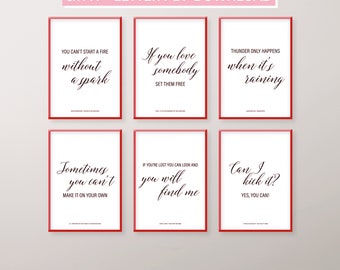 6 Printable A4 + US letter encouraging lyrics quotes - 6 Printable A4 + US letter encouraging lyrics quotes