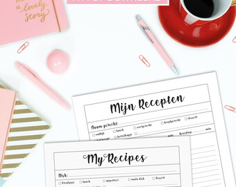 PDF imprimible A4 Mis recetas - Mis recetas imprimibles - ¡Conveniente y fácil de usar!