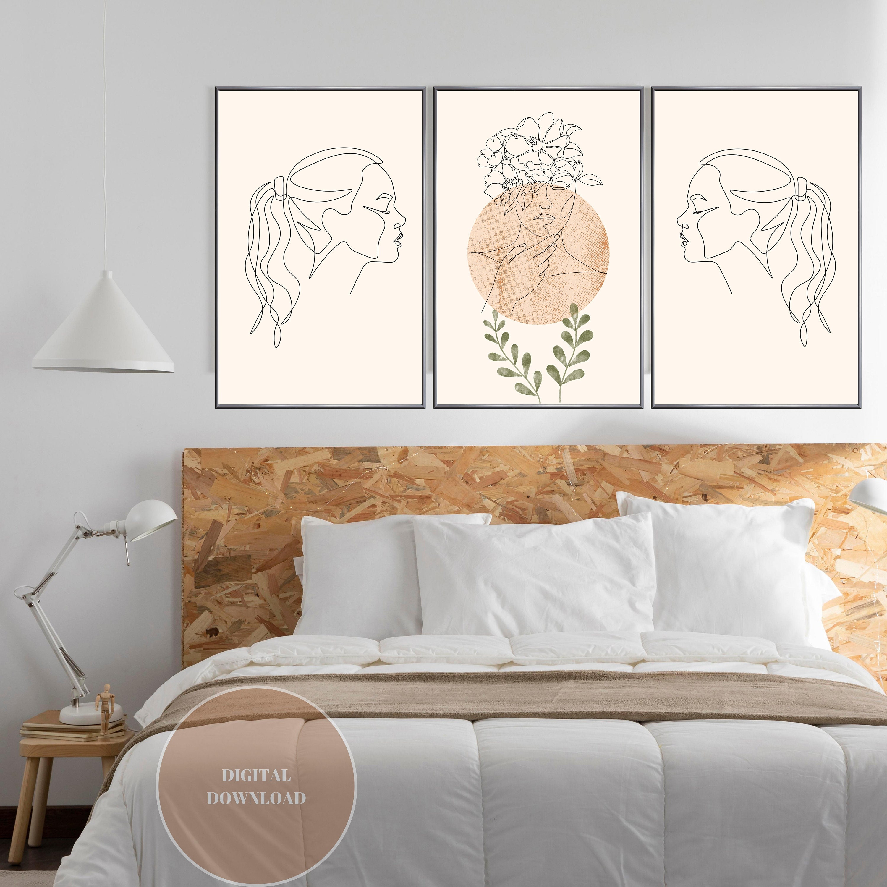 Set of Line Art Woman Silhouettes Print Female Line Art Printable Home ...