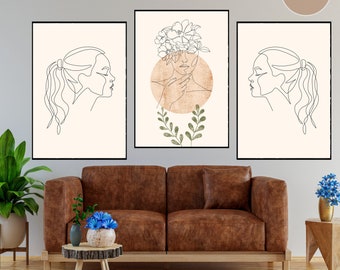 Set of Line Art Woman Silhouettes Print - Female Line Art - Printable Home Decor - Women Line Drawing - Printable Wall Art