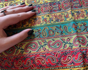 100% Silk Termeh Aroosi Aghd Tablecloth, Persian Handmade Tablecloth, Paisley Design, Embroidery Tapestry, Luxury Handwoven Silk Table Cloth