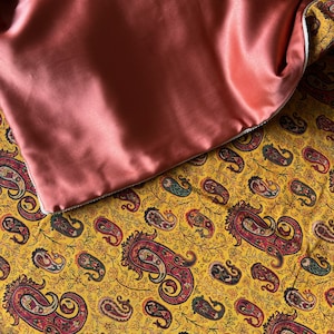 100% Silk Termeh Aroosi Aghd Tablecloth, Persian Handmade Tablecloth, Paisley Design, Embroidery Tapestry, Luxury Handwoven Silk Table Cloth