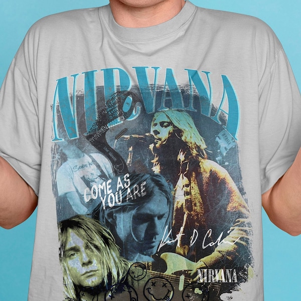 Nirvana Kurt Cobain Graphic Collage PNG for sublimation print on tshirt, patch, poster, Band Merch shirt, Music Poster