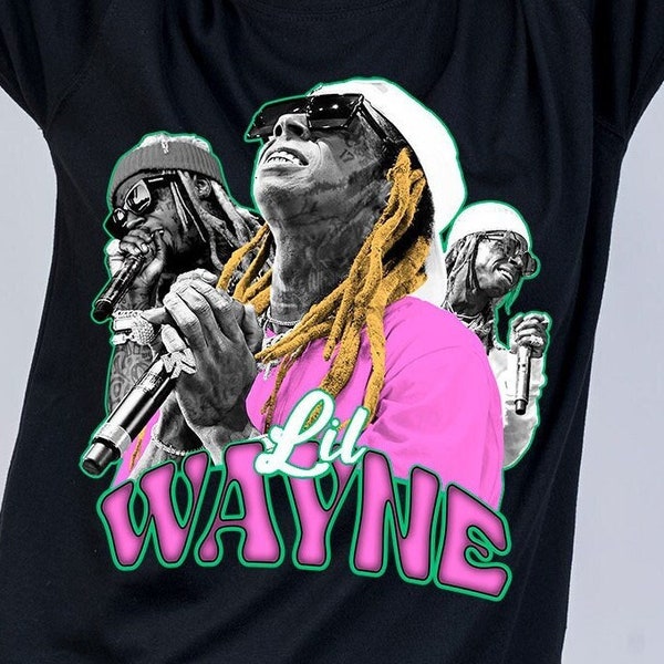 Diseño de camiseta gráfica Lil Wayne PNG para impresión por sublimación, arte del rapero Lil Wayne, imprime donde quieras, descarga instantánea