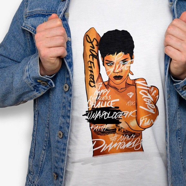 Rihanna Diamonds png file for shirt, Naked Rihanna sweatshirt illustration, Rihanna autograph gift design for sublimation use, dtf, dtg