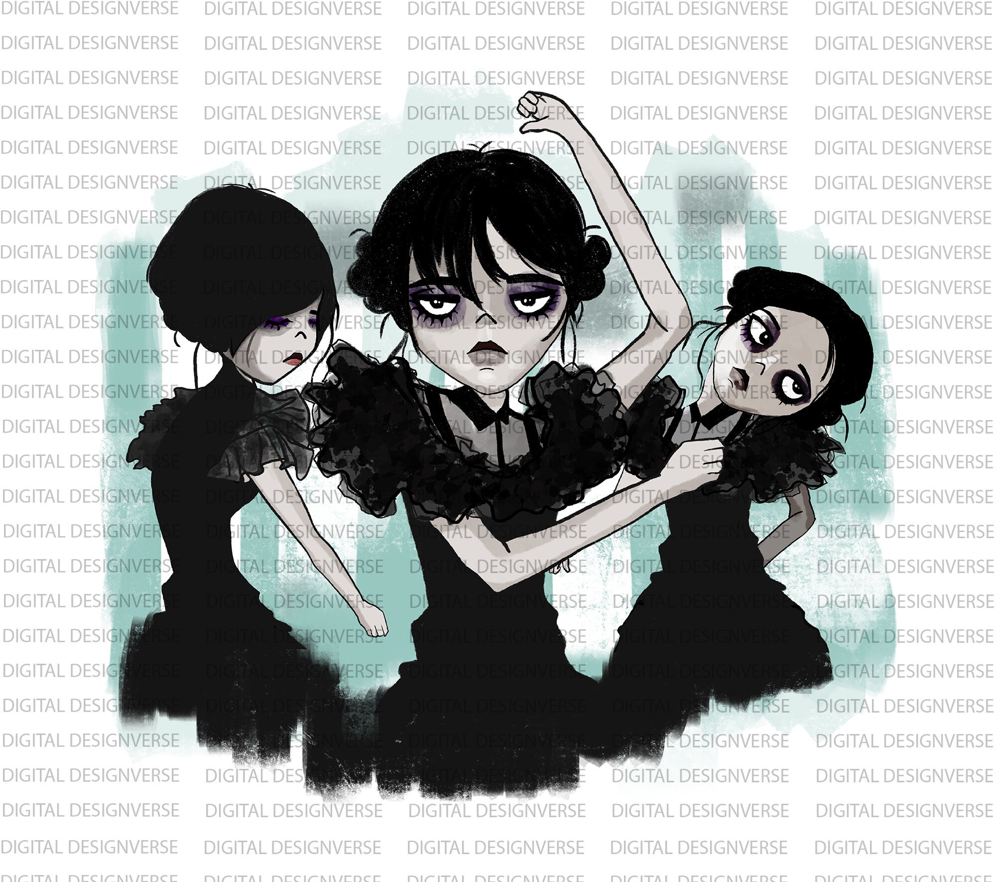 Wednesday Dance PNG, Wednesday Addams Gothic T Shirt Design, Movie Tees ...