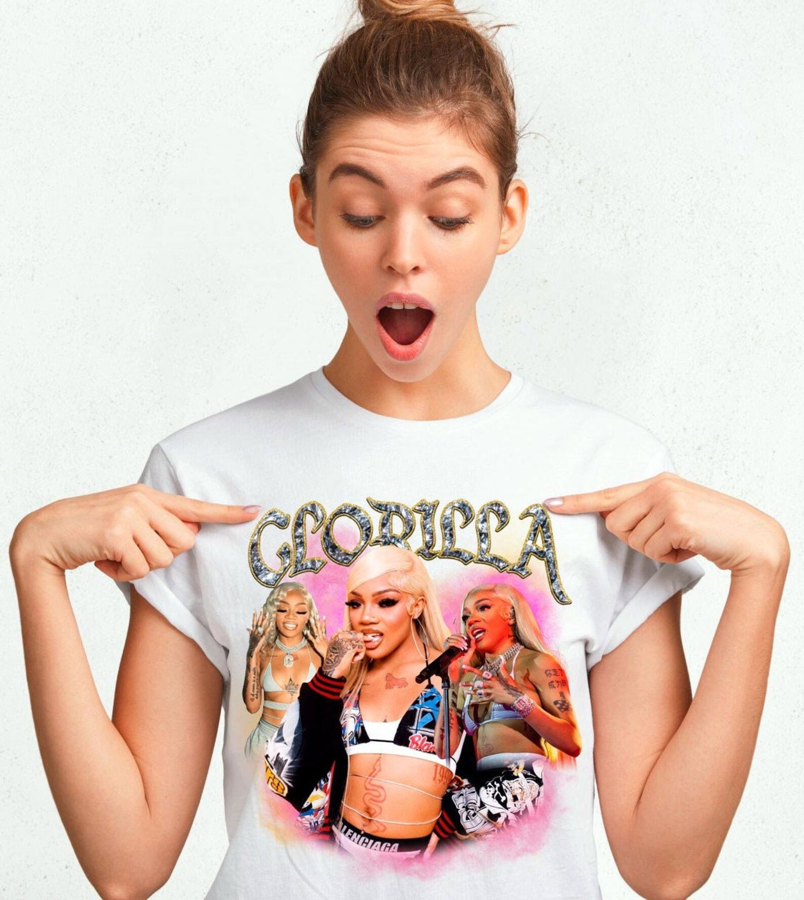Rapper Glorilla Sheeny Collage Png for Sublimation Print, Glorilla