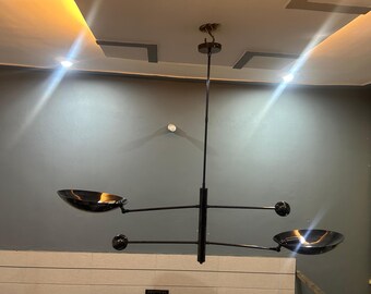 Mid Century Modern Antique Brass Sputnik Chandelier - 48'' Wide