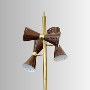Mid-Century Stilnovo 3-Light Floor Lamp – Diabolo Tripod Sputnik Style with Marble Base .